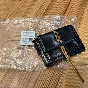 Hobo - Wish Black Leather Key Wallet with Tan Accent